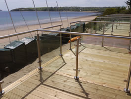 Completed Glass Balconies for Row of Beach Huts on Abersoch Beach 