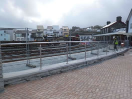 Ffestiniog railway station new glass balustrades by Sunrock balconies