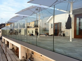 Infinity Balcony project overlooking Abersoch harbour for the new Zinc Cafe / Restaurant 