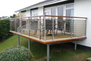 steel balcony with tinted glass