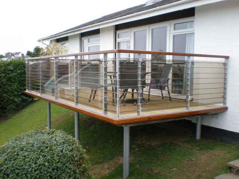 steel balcony with tinted glass