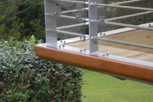 timber nosing steel balcony