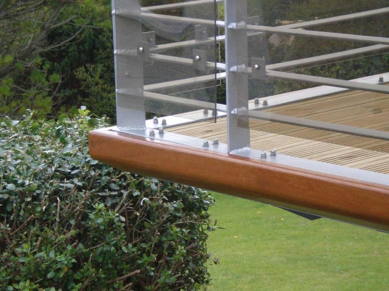 timber nosing steel balcony