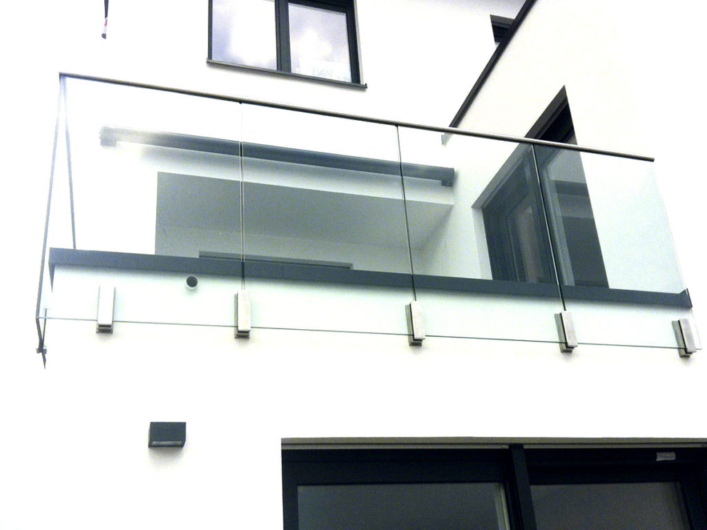 infinity glass balustrade steel block fixing